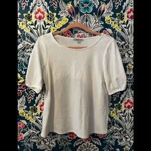 Green envelope Los Angeles women’s (m) white cotton blend puff sleeve top